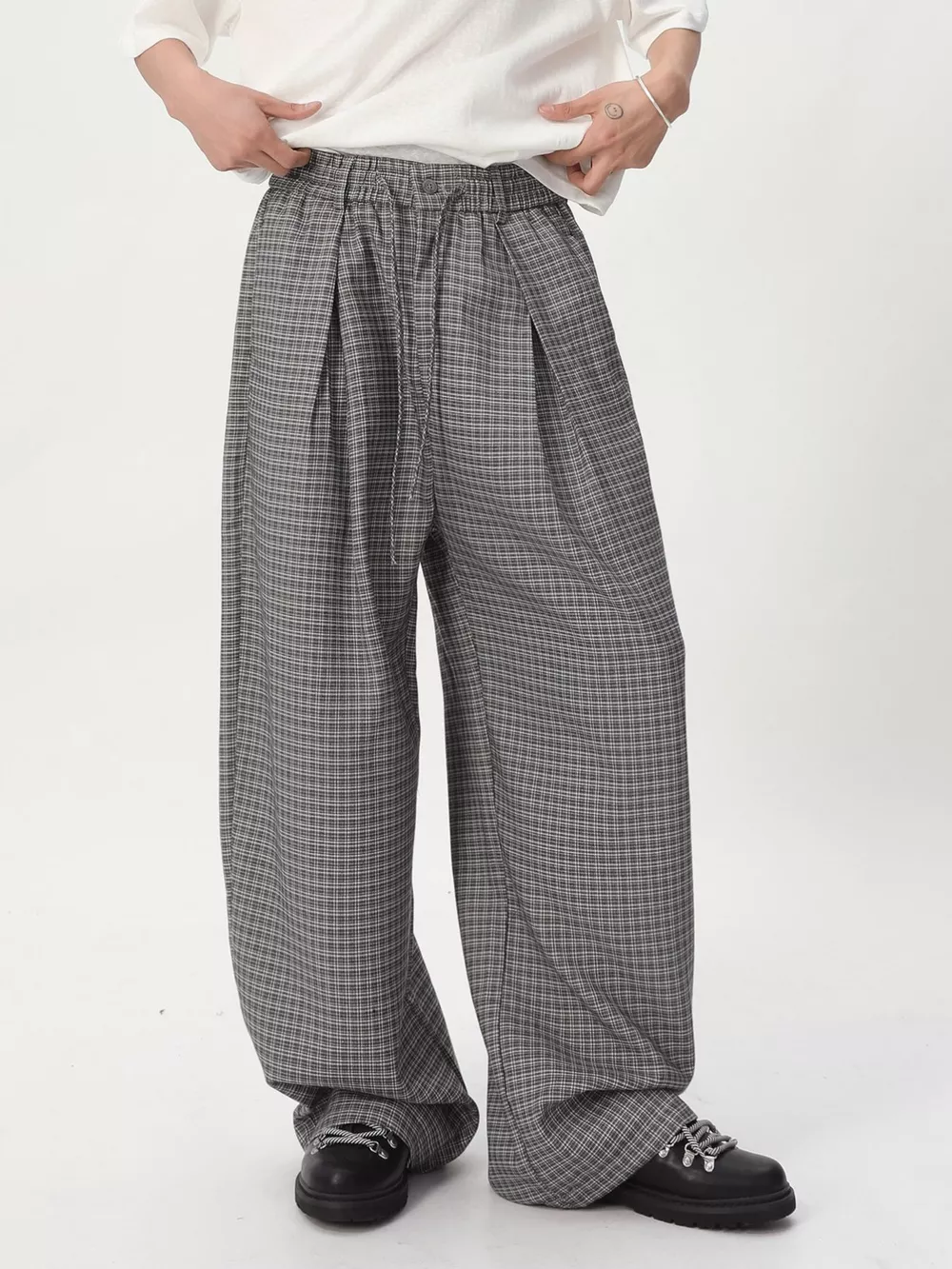 Men's Plaid Wide-Leg Pants, image 8