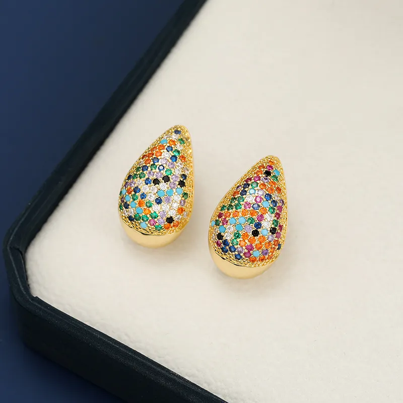 18K Gold-Plated Zircon Teardrop Earring, image 8