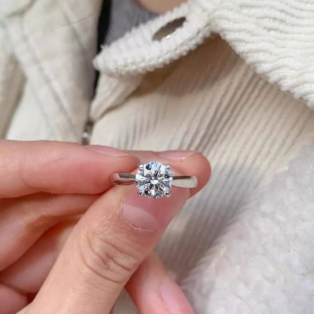 2 Carat Moissanite 925 Sterling Silver Ring, image 9