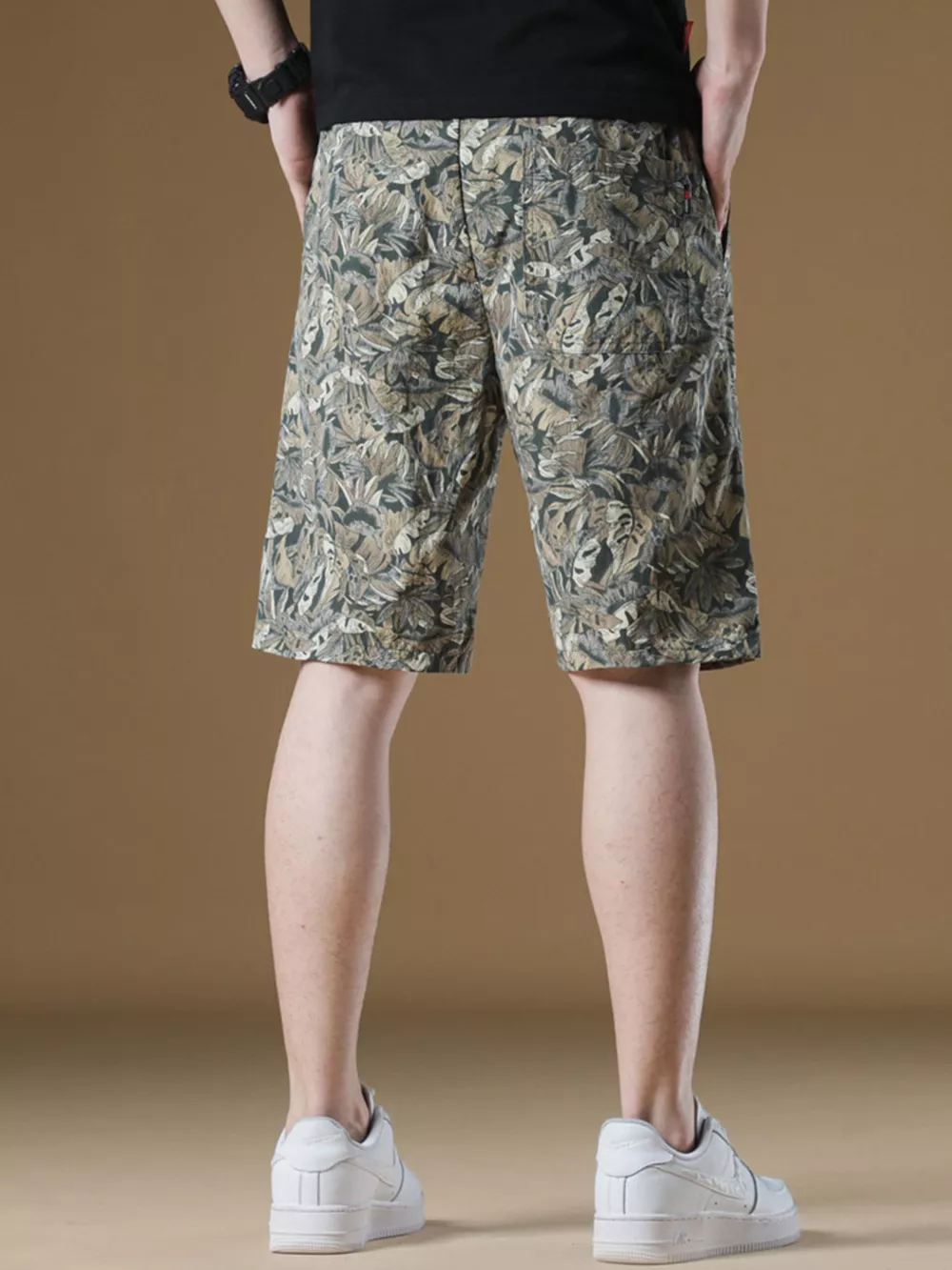 Men's Plus Size Drawstring Printed Wide-Leg Shorts, image 6