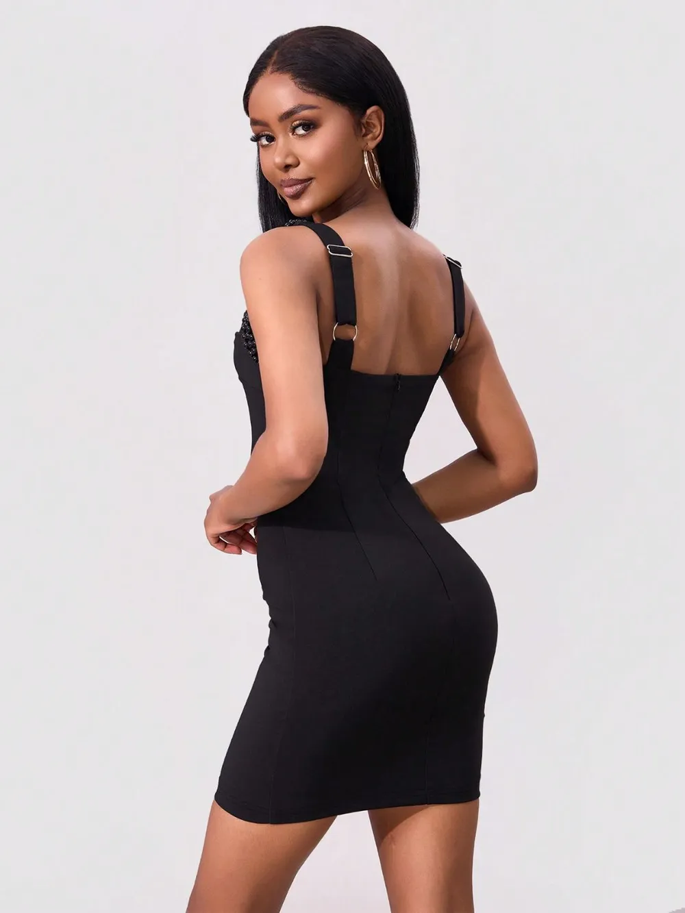 Bead Trim Wide Strap Wrap Dress, image 5