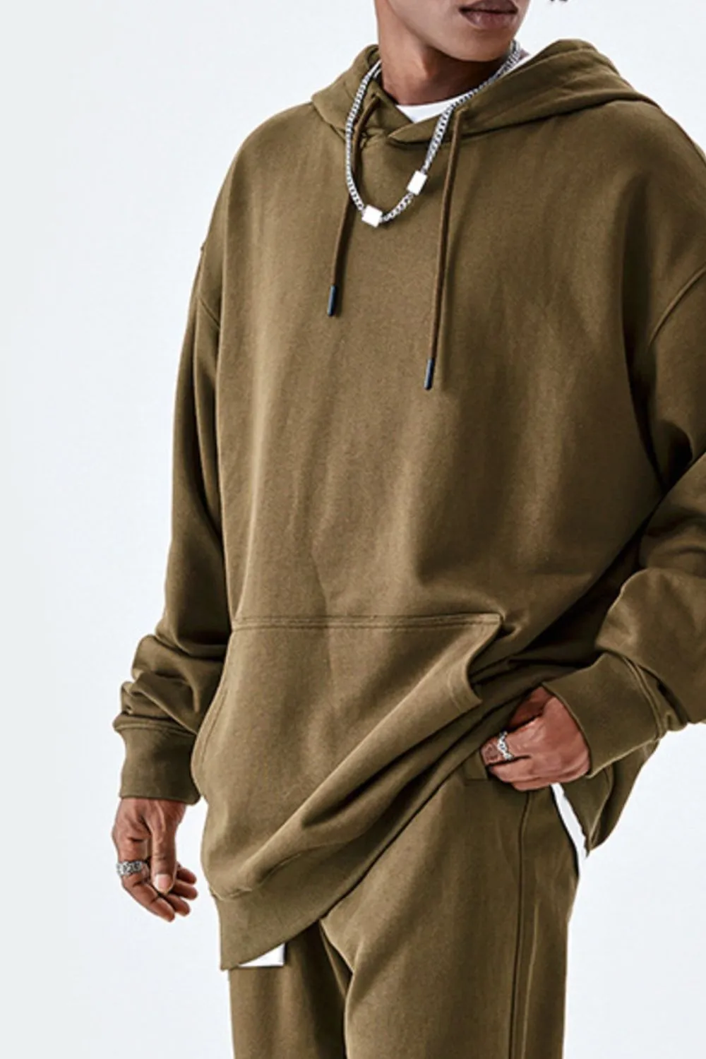 Men's Drawstring Kangaroo Pocket Hoodie, image 6