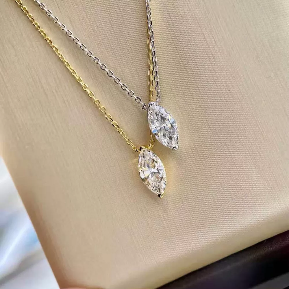 925 Sterling Silver Zircon Pendant Necklace, image 2
