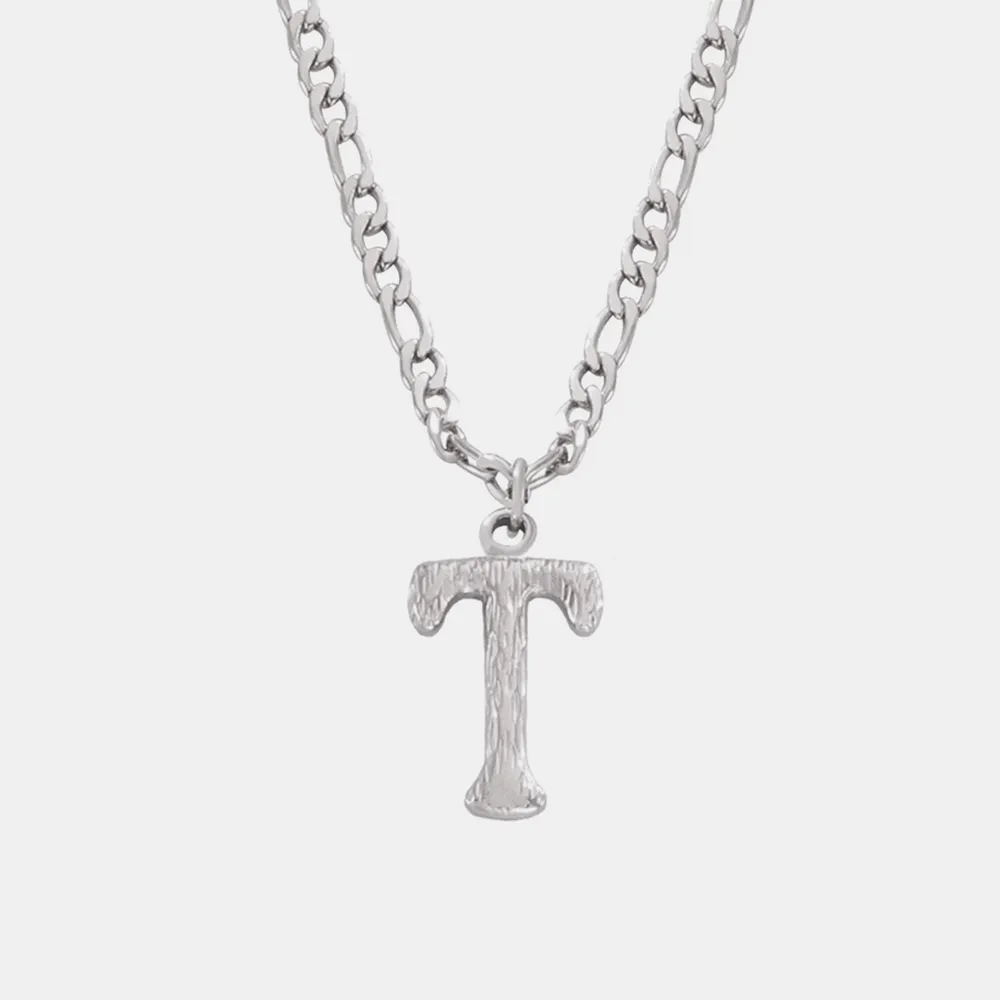Titanium Steel Letter Pendant Necklace, image 9