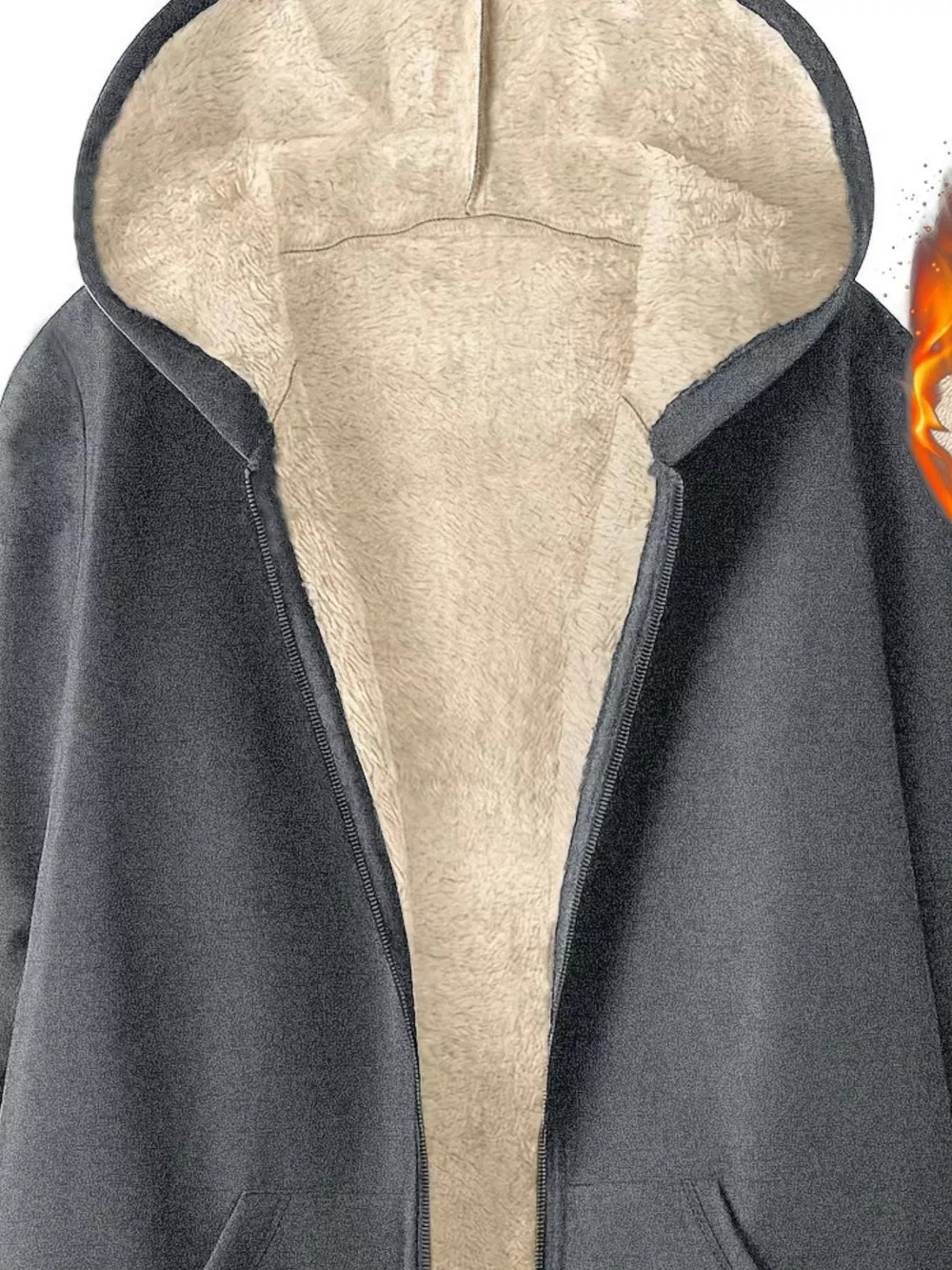 Fleece-Lined Zip Up Hooded Outerwear, image 5