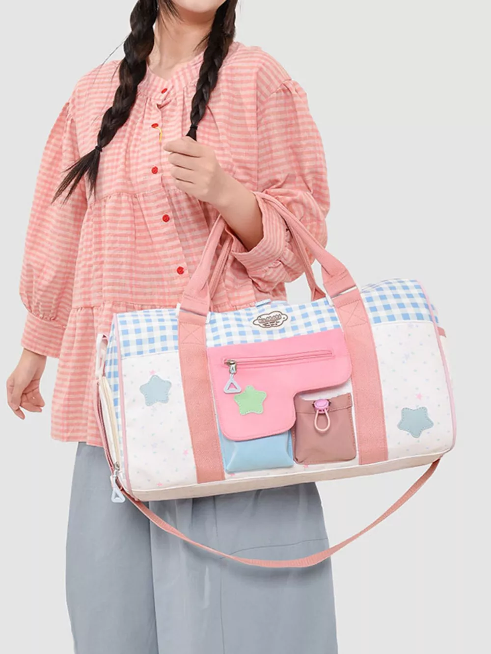 Color Block Large Capacity Travel Bag, image 5