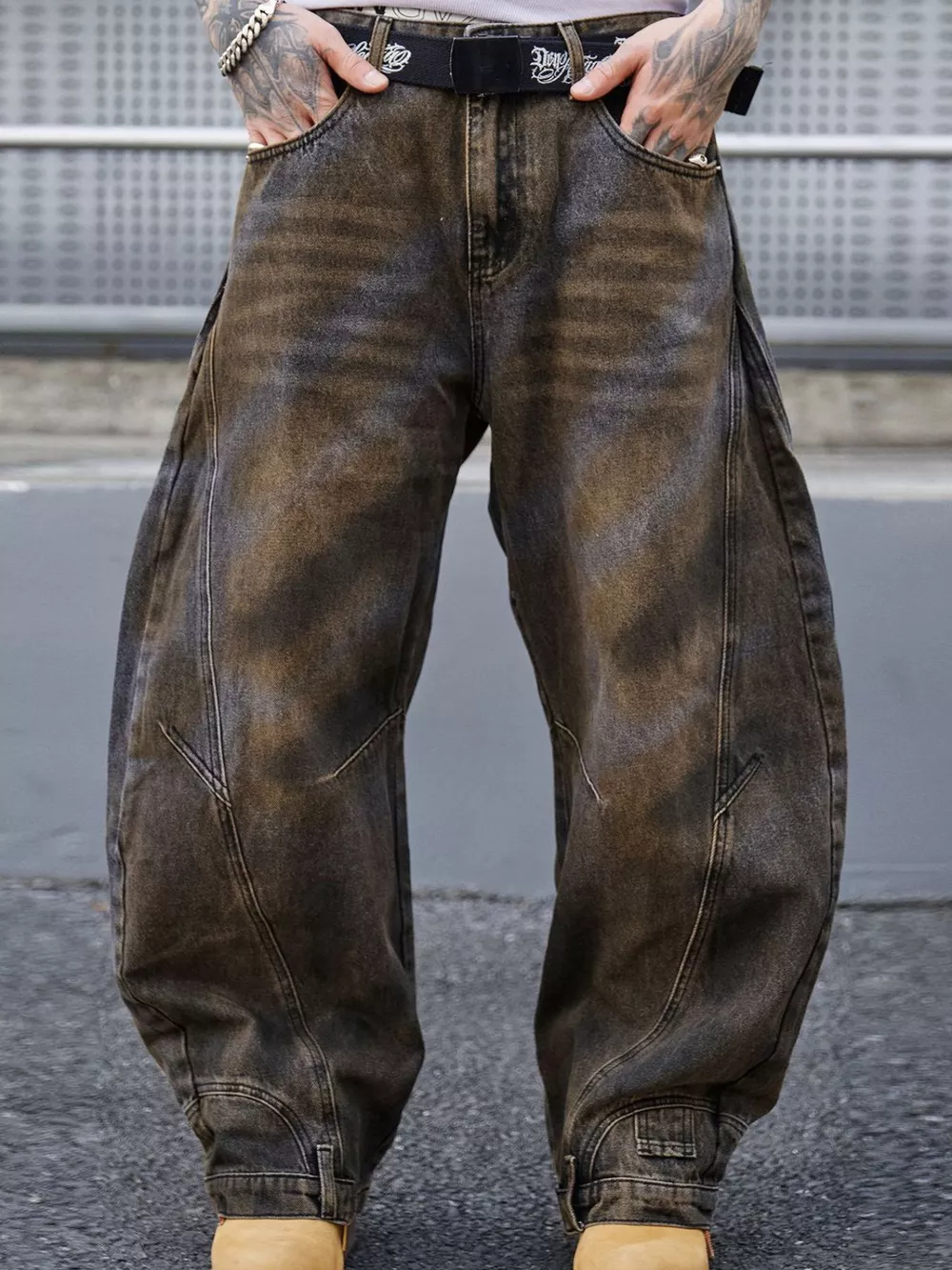 Men's Full Size Distressed Wide Leg Jeans Plus Size, image 5