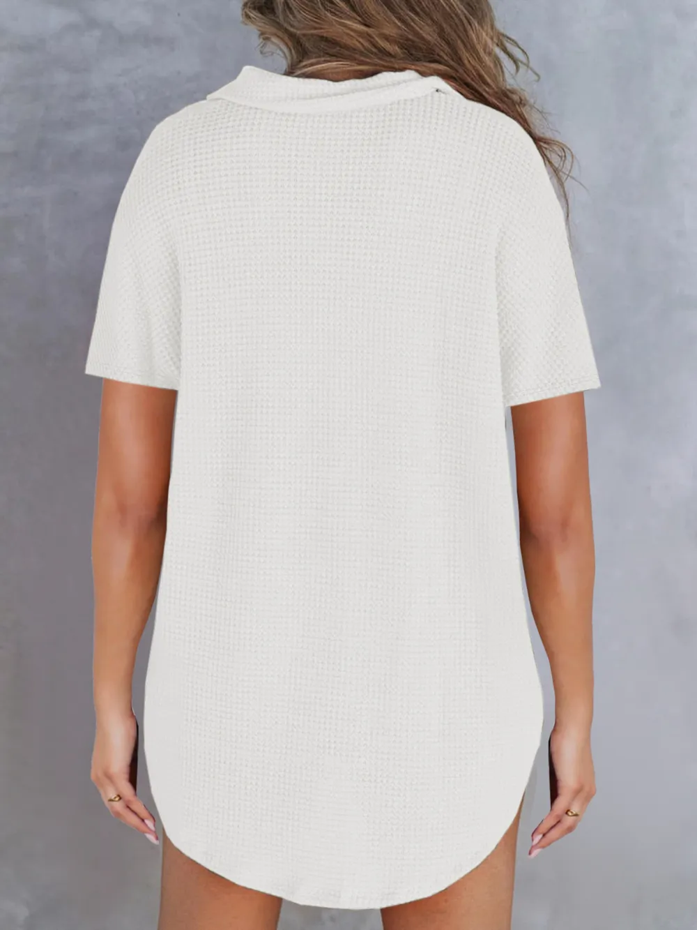 Waffle-Knit Short Sleeve Polo Shirt, image 20