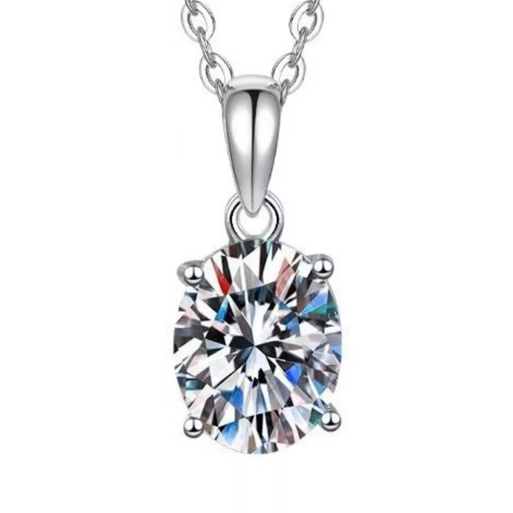 2 Carat Moissanite 925 Sterling Silver Necklace, image 5