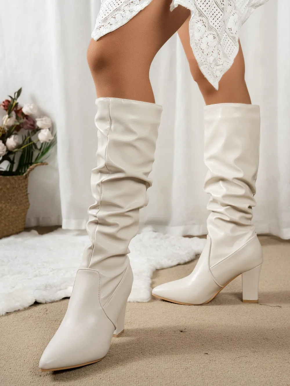Point Toe Block Heels Boots, image 7