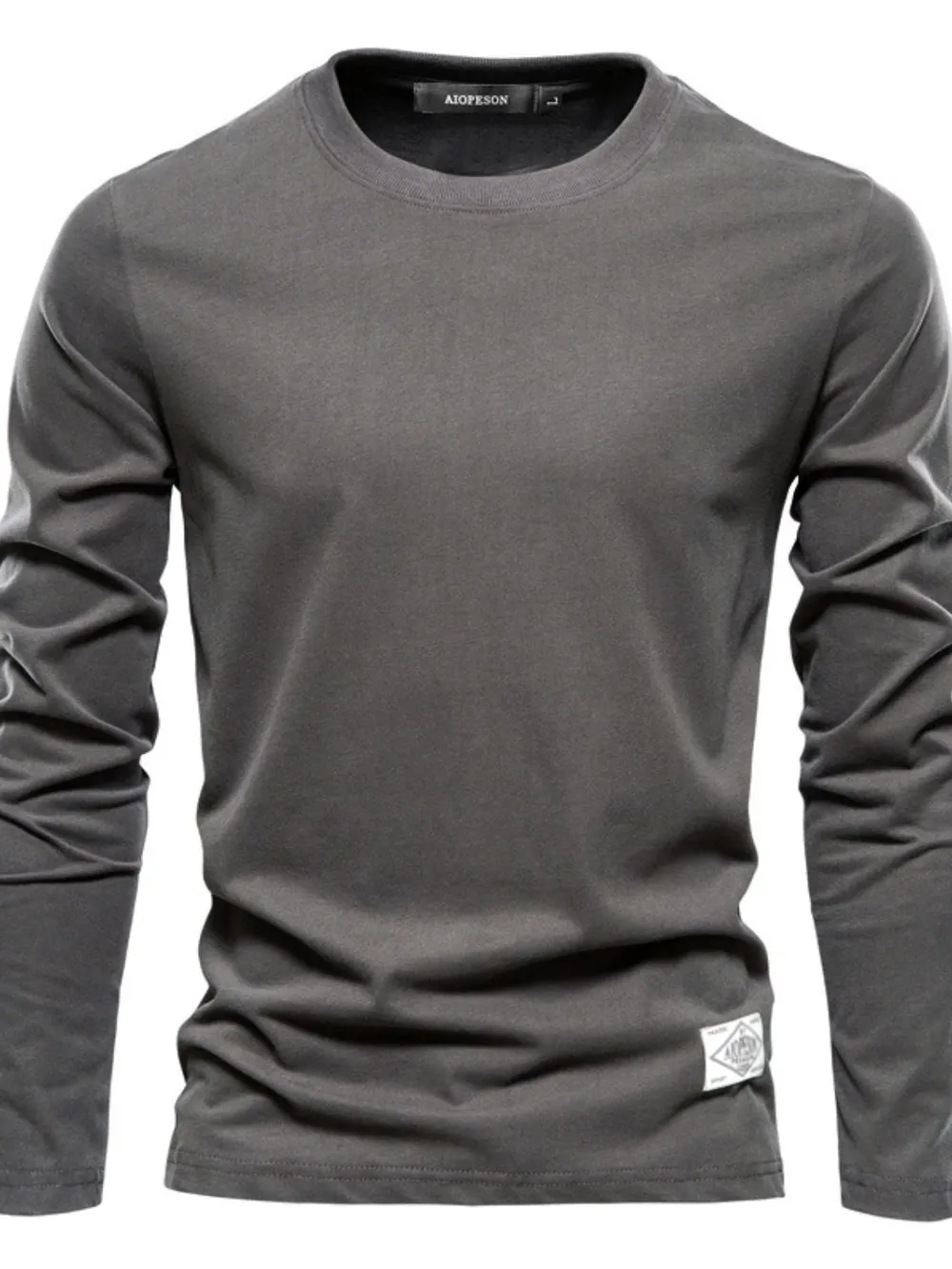 Men's Round Neck Long Sleeve T-Shirt, image 2