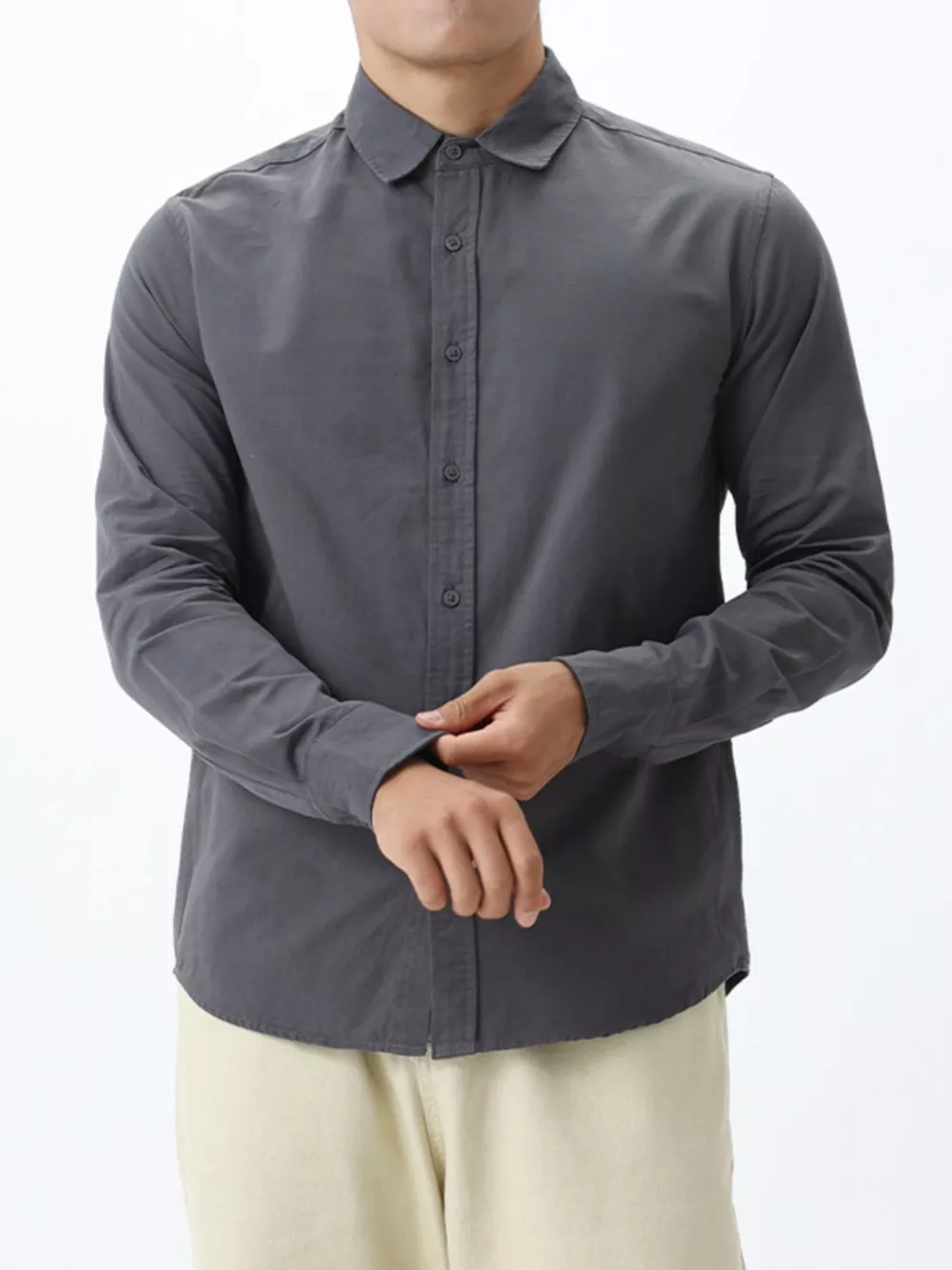 Men's Plus Size Long-Sleeve Button-Down Shirt, image 12
