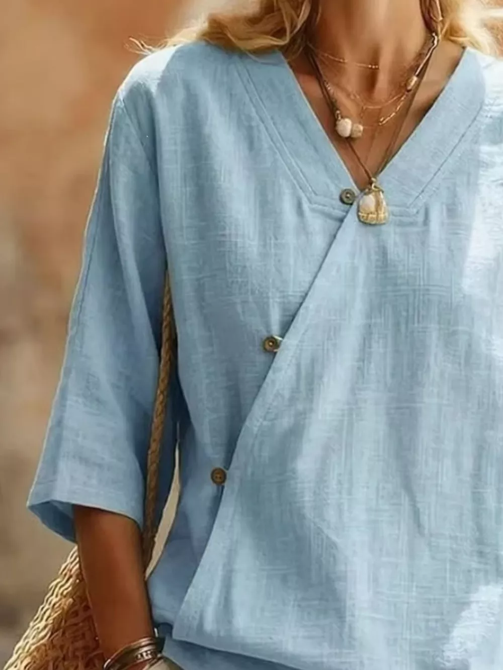 Surplice 3/4 Sleeve Blouse, image 7