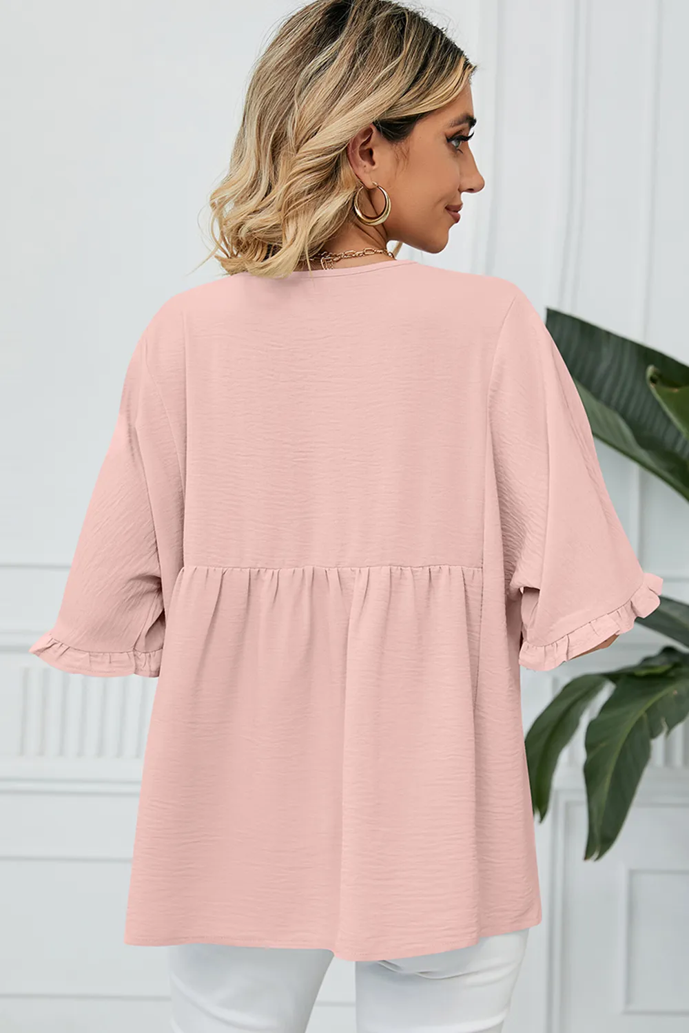 Peplum V-Neck Half Sleeve T-Shirt, image 6