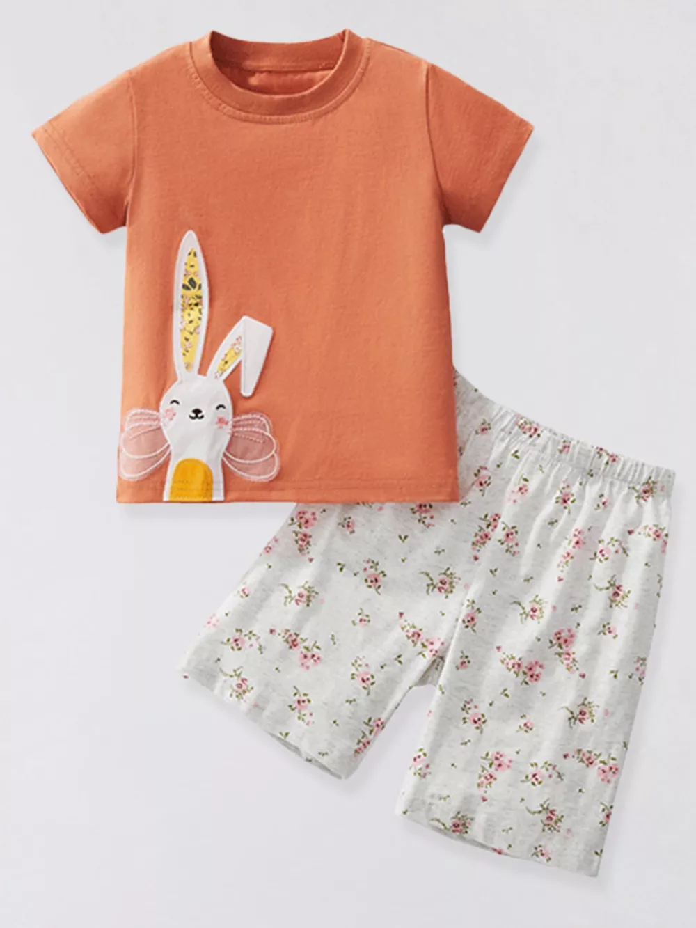 Children's Bunny Short Sleeve Tee and Shorts Set