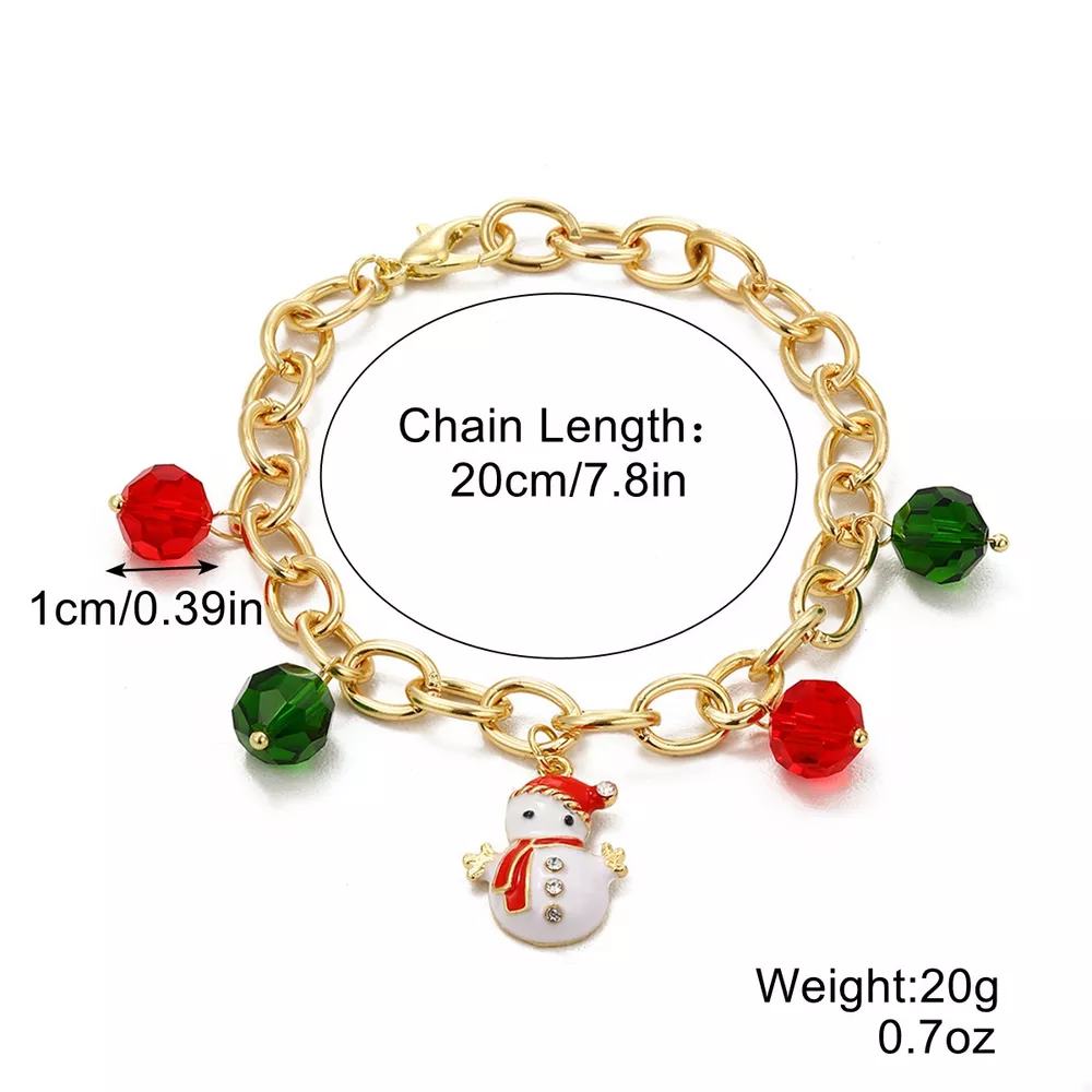 Christmas Santa Snowman Bracelet with Colorful Crystal, image 8