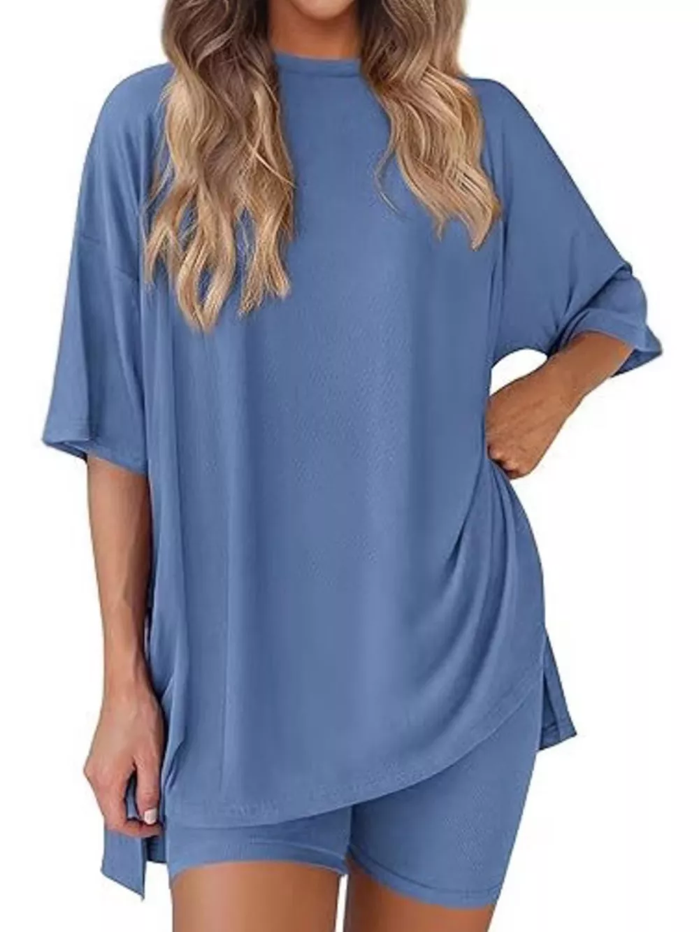 Full Size Half Sleeve T-Shirt and Shorts Set Plus Size, image 16