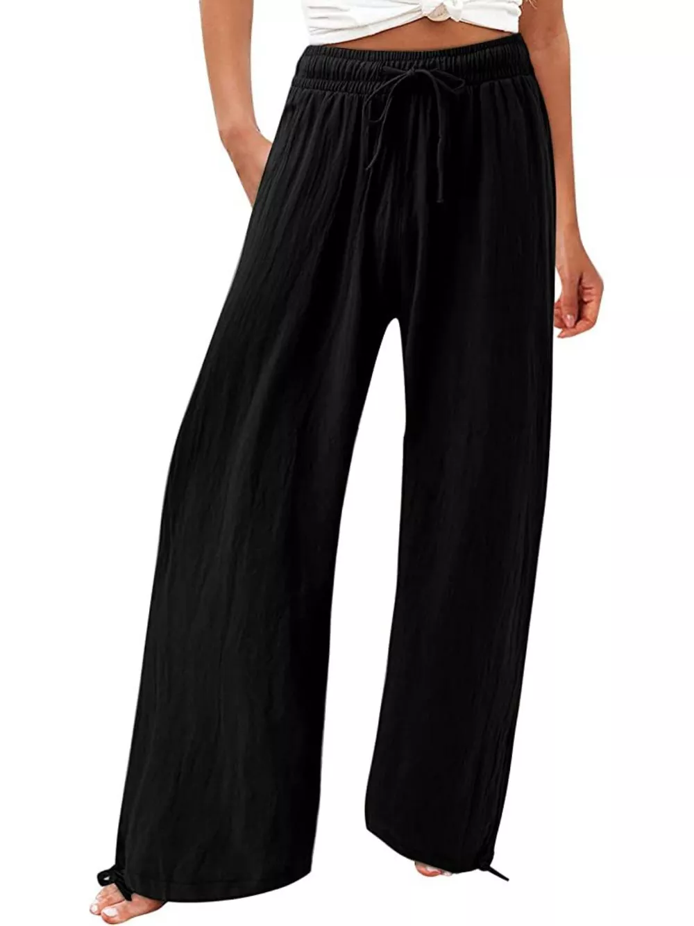 Full Size Wide Leg Pants with Drawstring Waist Plus Size, image 11