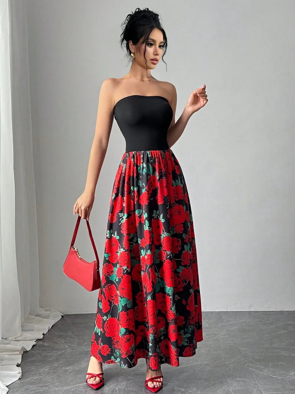 Floral Tube Maxi Dress, image 2