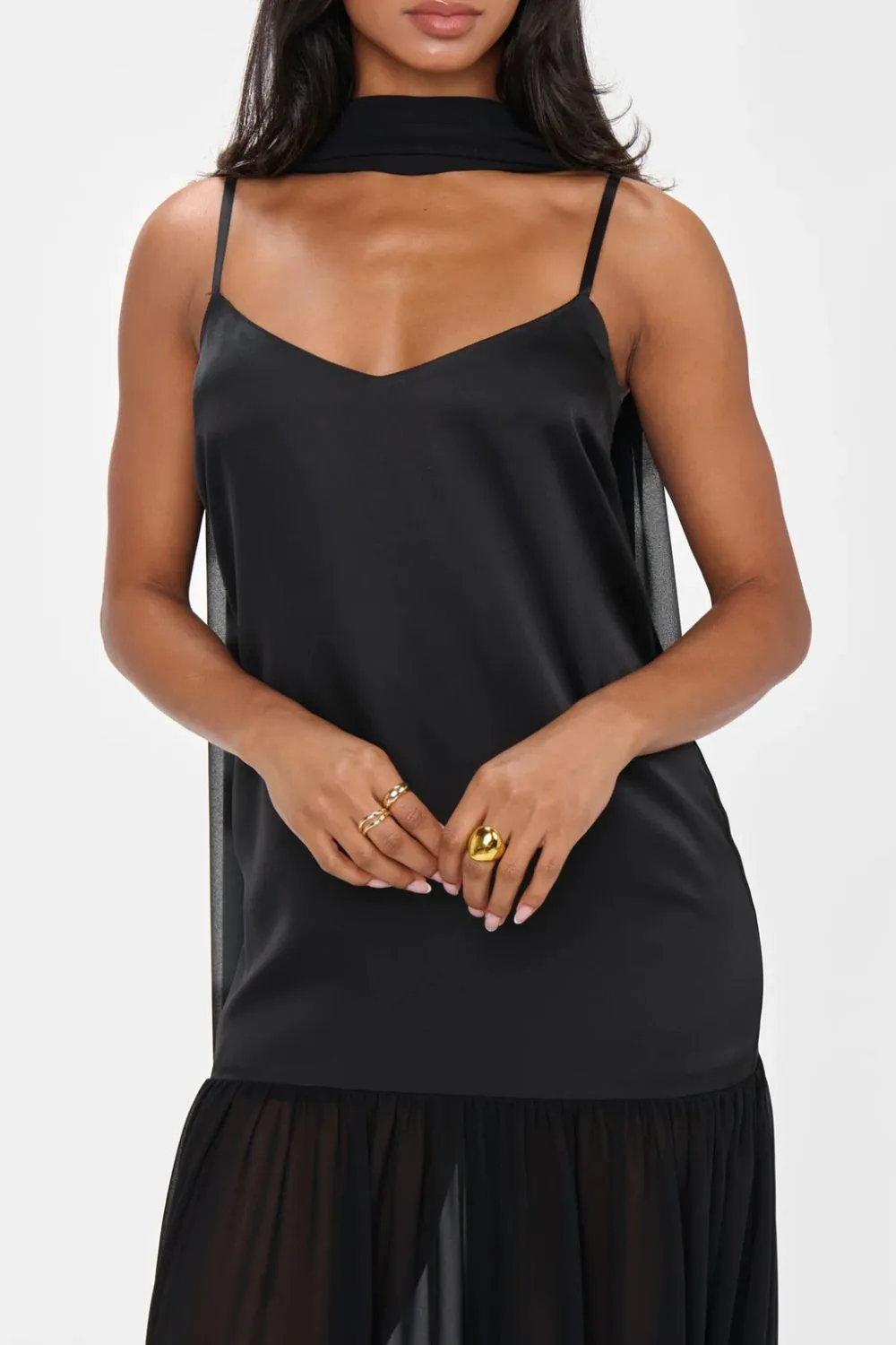 Adjustable Strap Maxi Cami Dress with Scarf, image 13