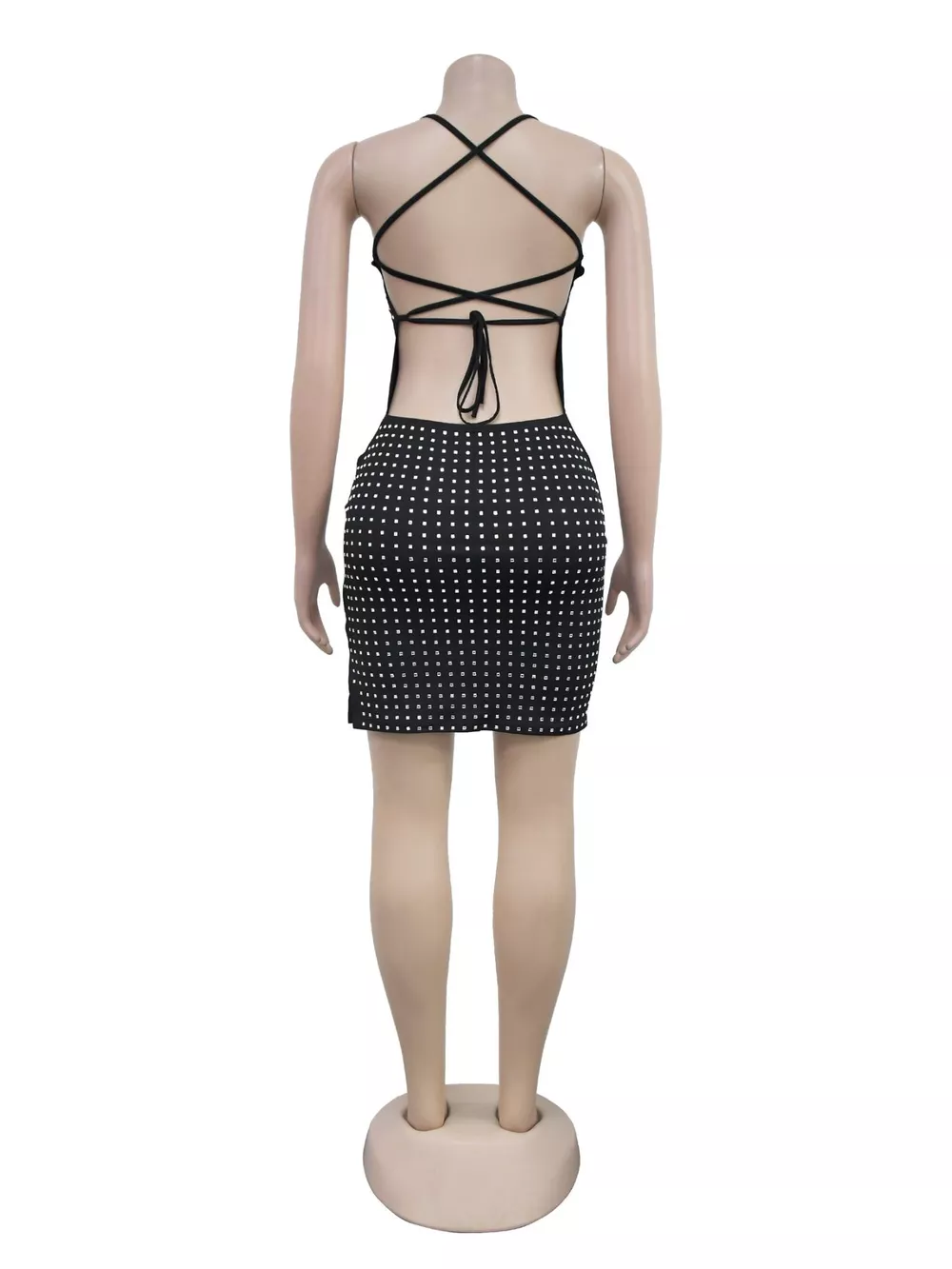 Rhinestone Embellished Bodycon Mini Dress, image 5