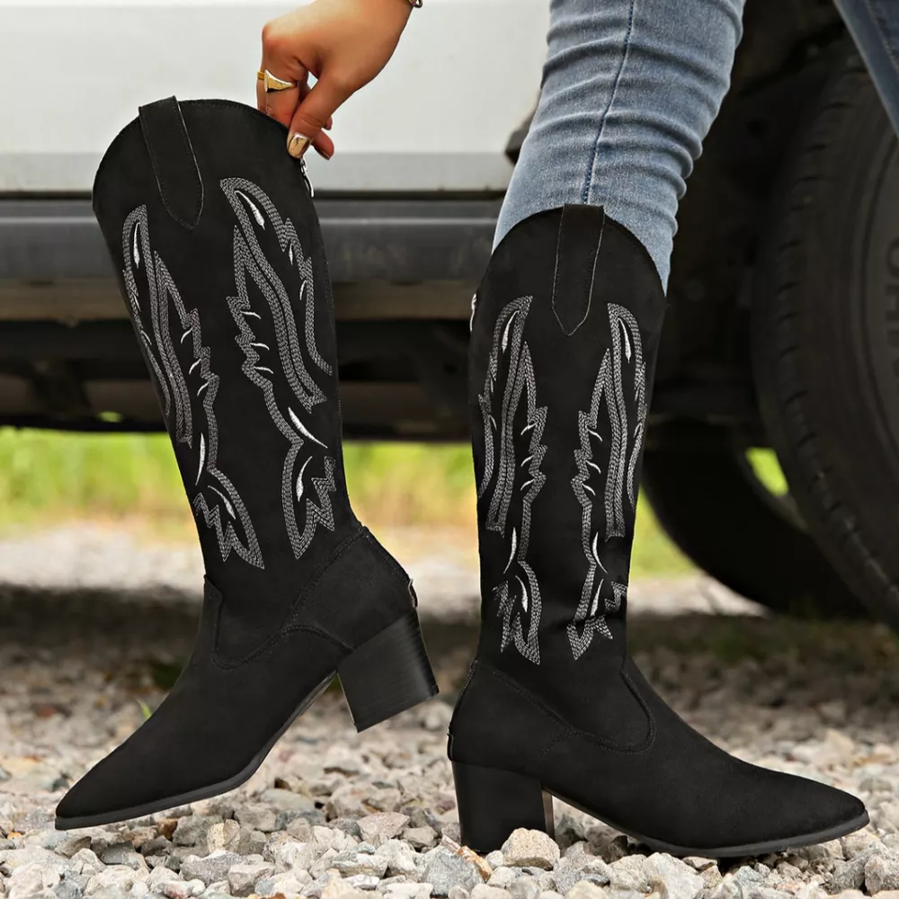 Point Toe Block Heels Boots, image 6