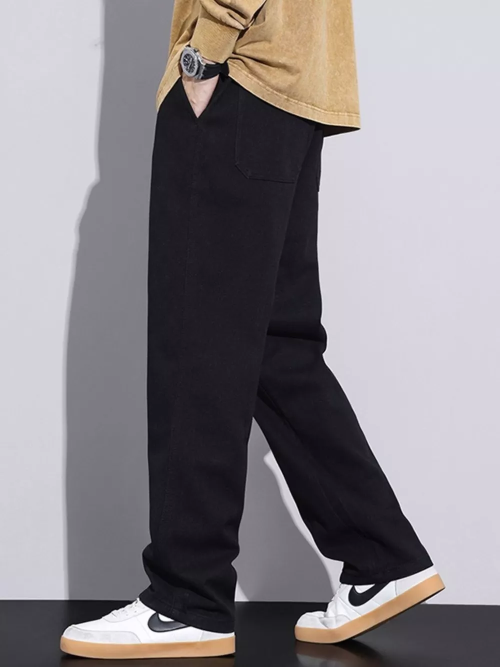Men's Plus Size Relaxed Fit Drawstring Jeans, image 3