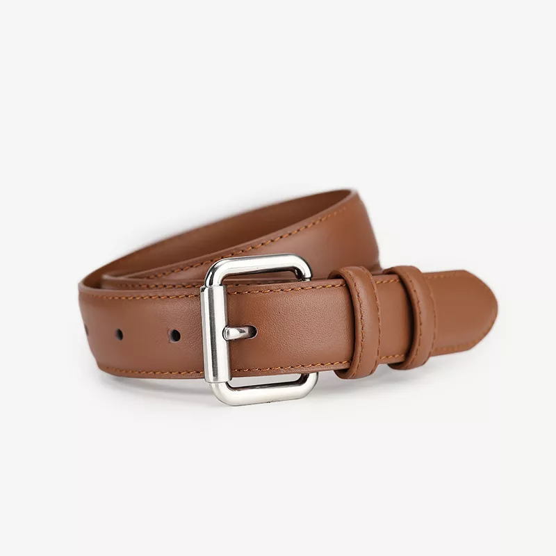 Classic Leather Belt with Buckle, image 6