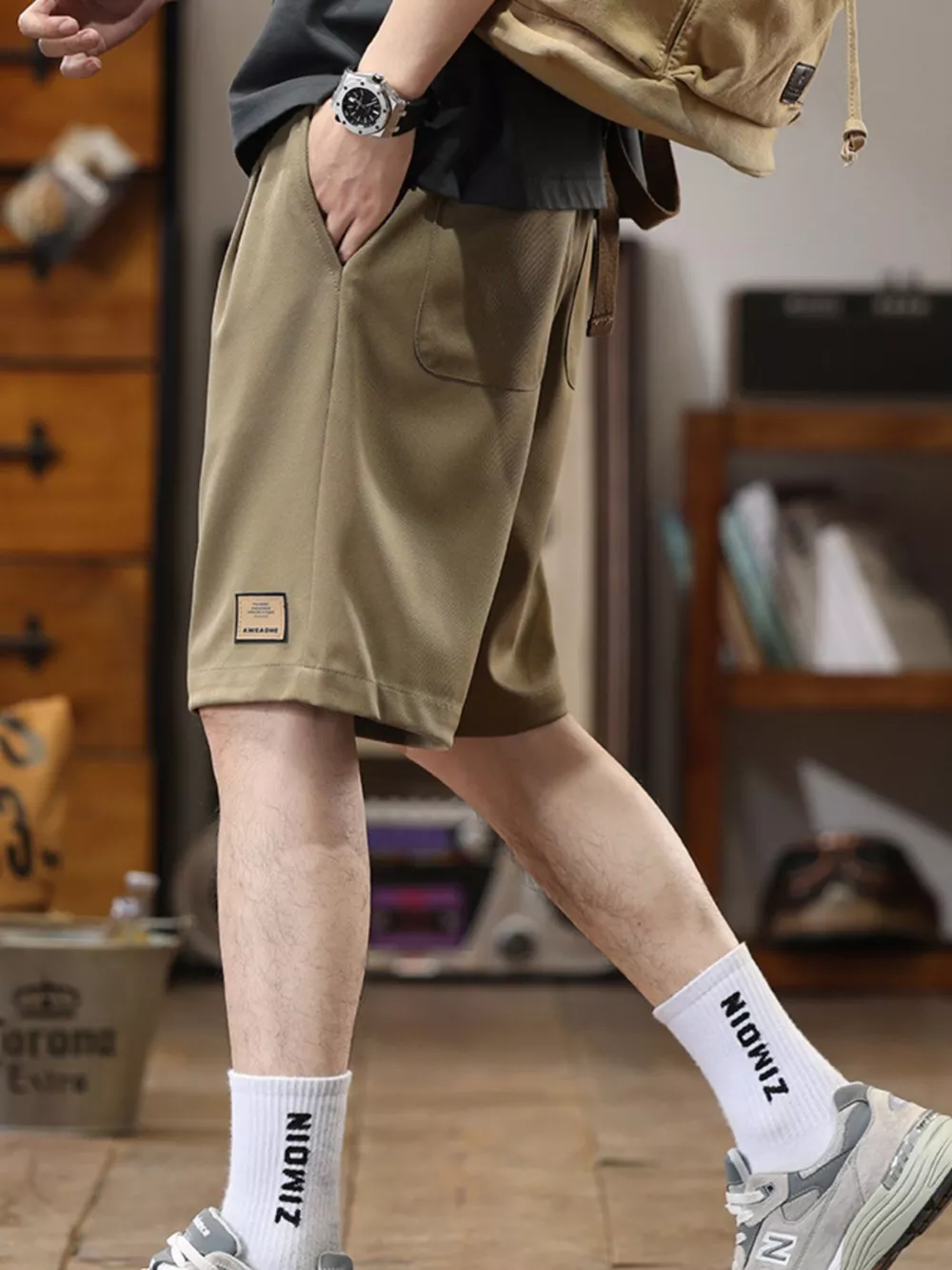 Men's Plus Size Casual Loose-Fit Drawstring Shorts, image 12