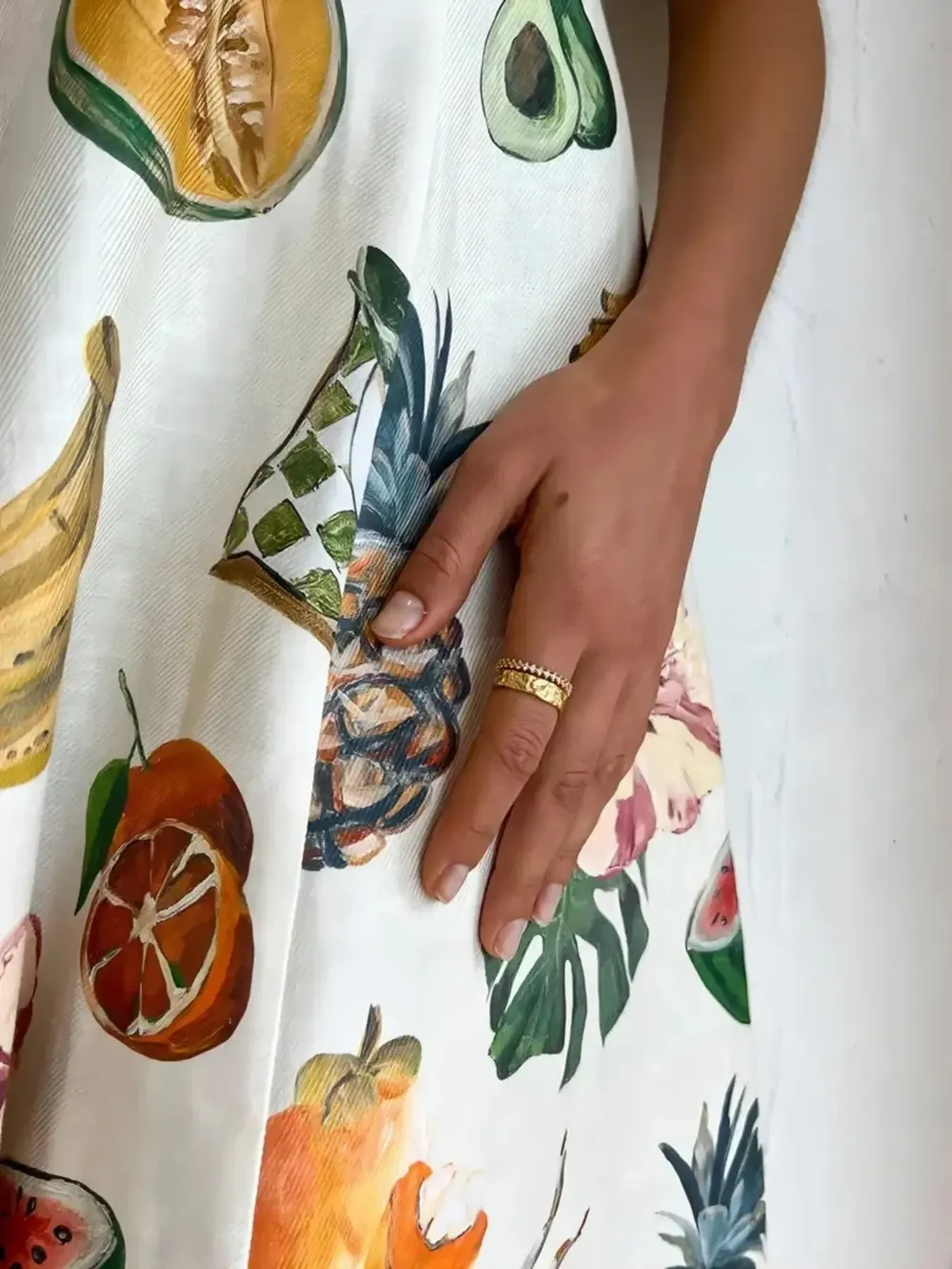Printed Round Neck Puff Sleeve Dress, image 4