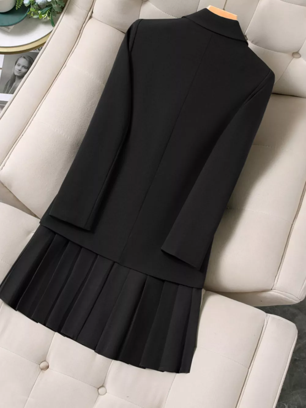 Plus Size Asymmetrical Pleated Blazer Dress, image 8