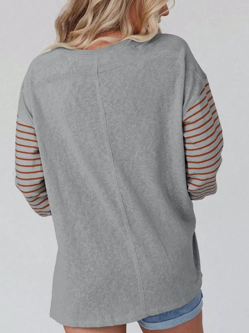 Striped Color Block Long Sleeve T-Shirt, image 17