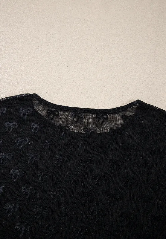 Bow Round Neck Long Sleeve Top, image 6