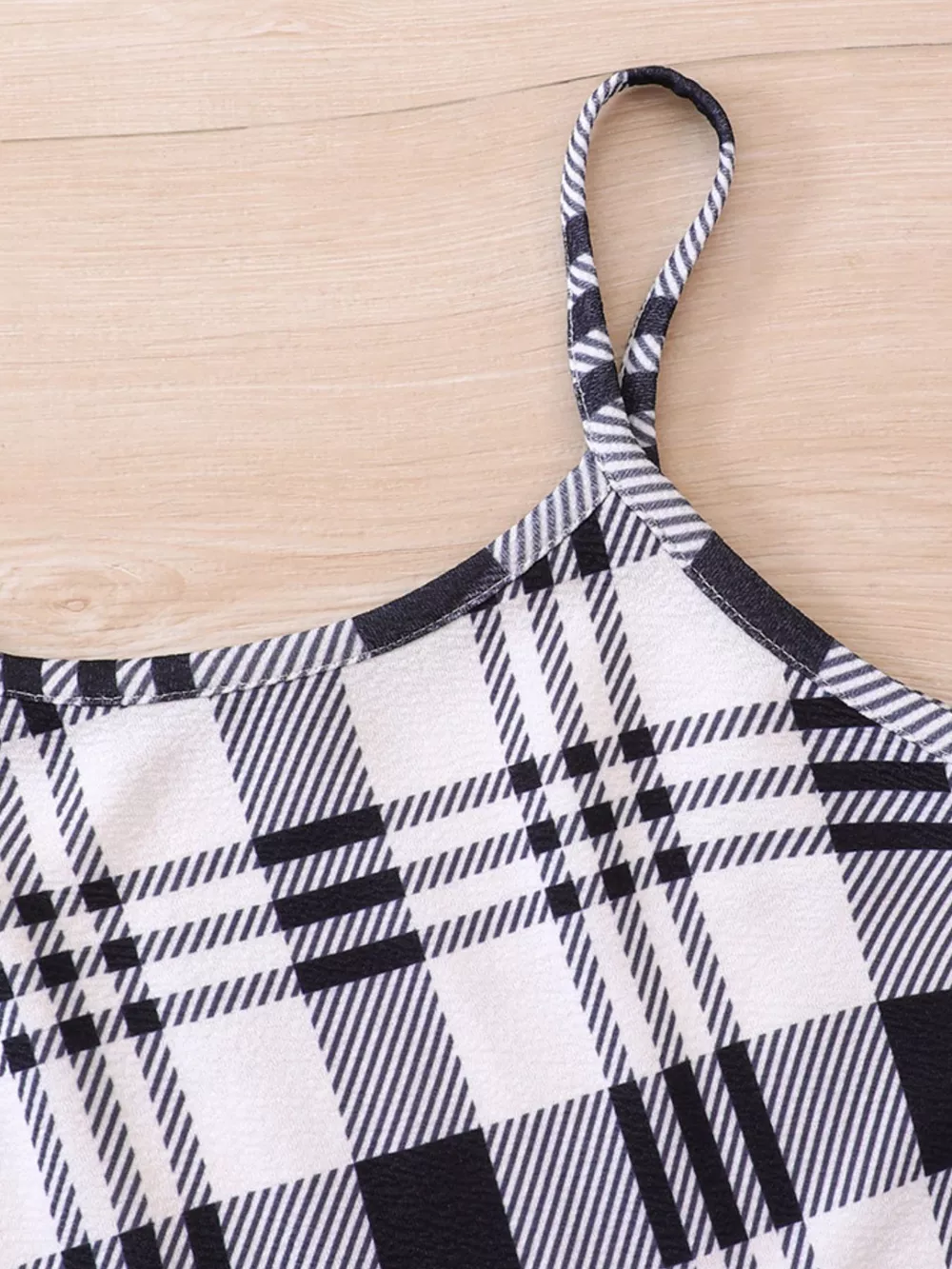 Children's Plaid Print Long Sleeve Dress Set, image 3