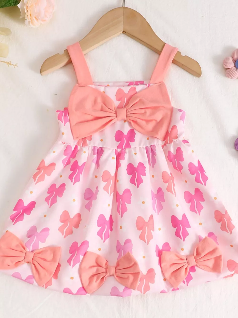 Children's Bow Front Printed Dress
