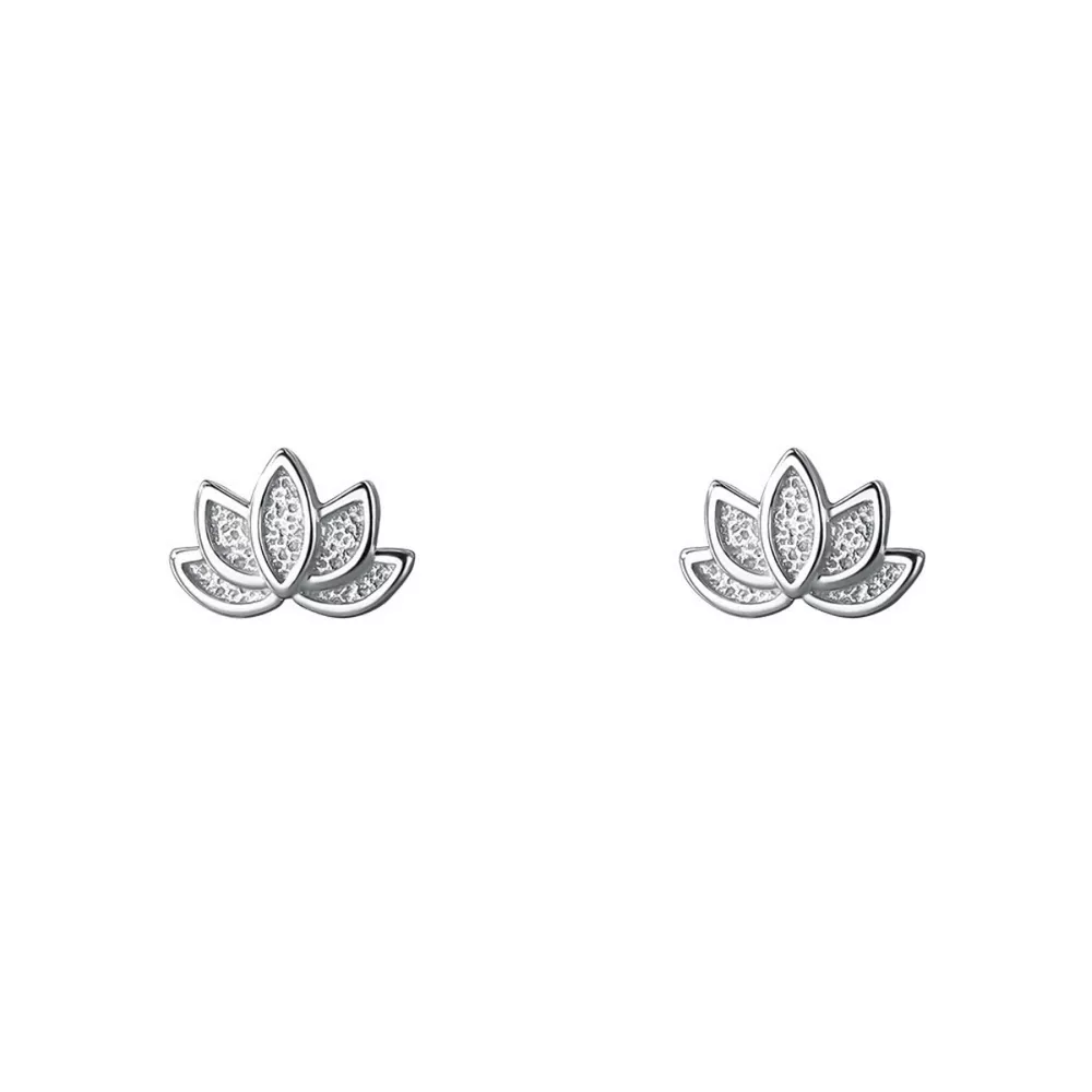 Lotus Flower Stud Earrings, image 4