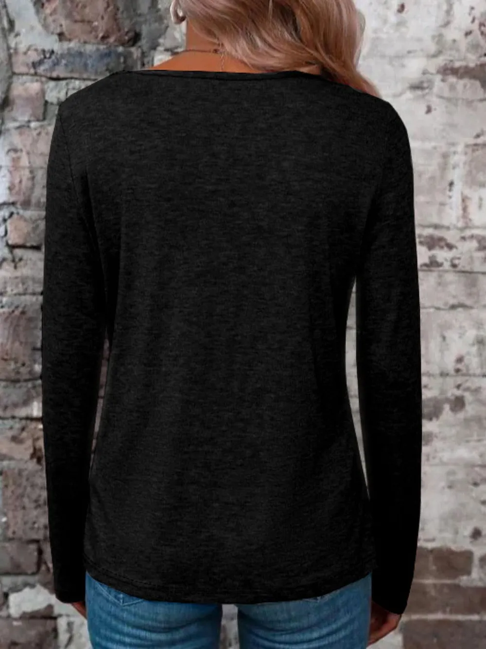 Crisscross V-Neck Long Sleeve T-Shirt, image 23