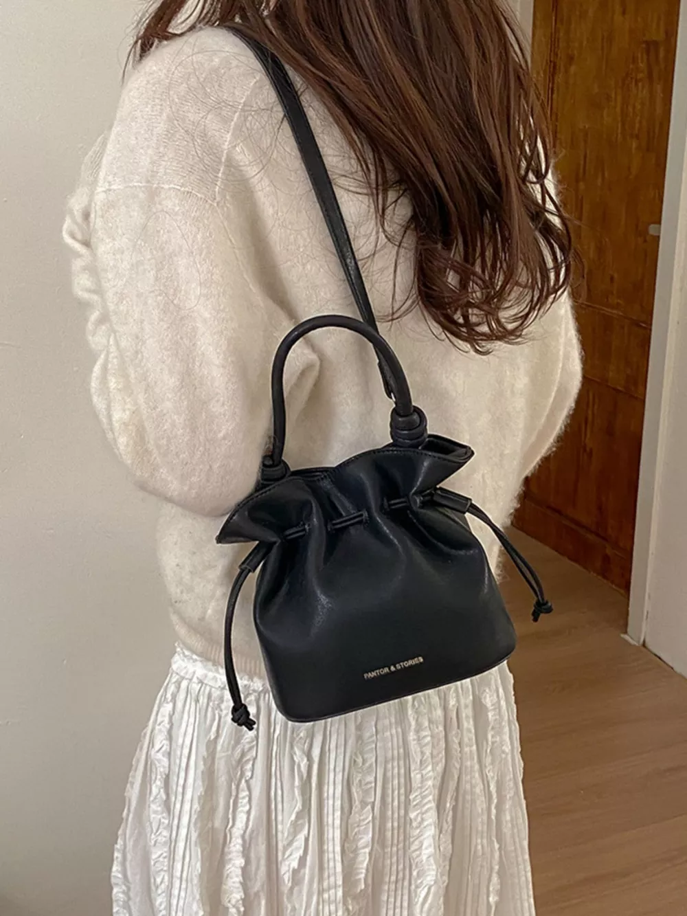 Drawstring Bucket Crossbody Bag, image 4