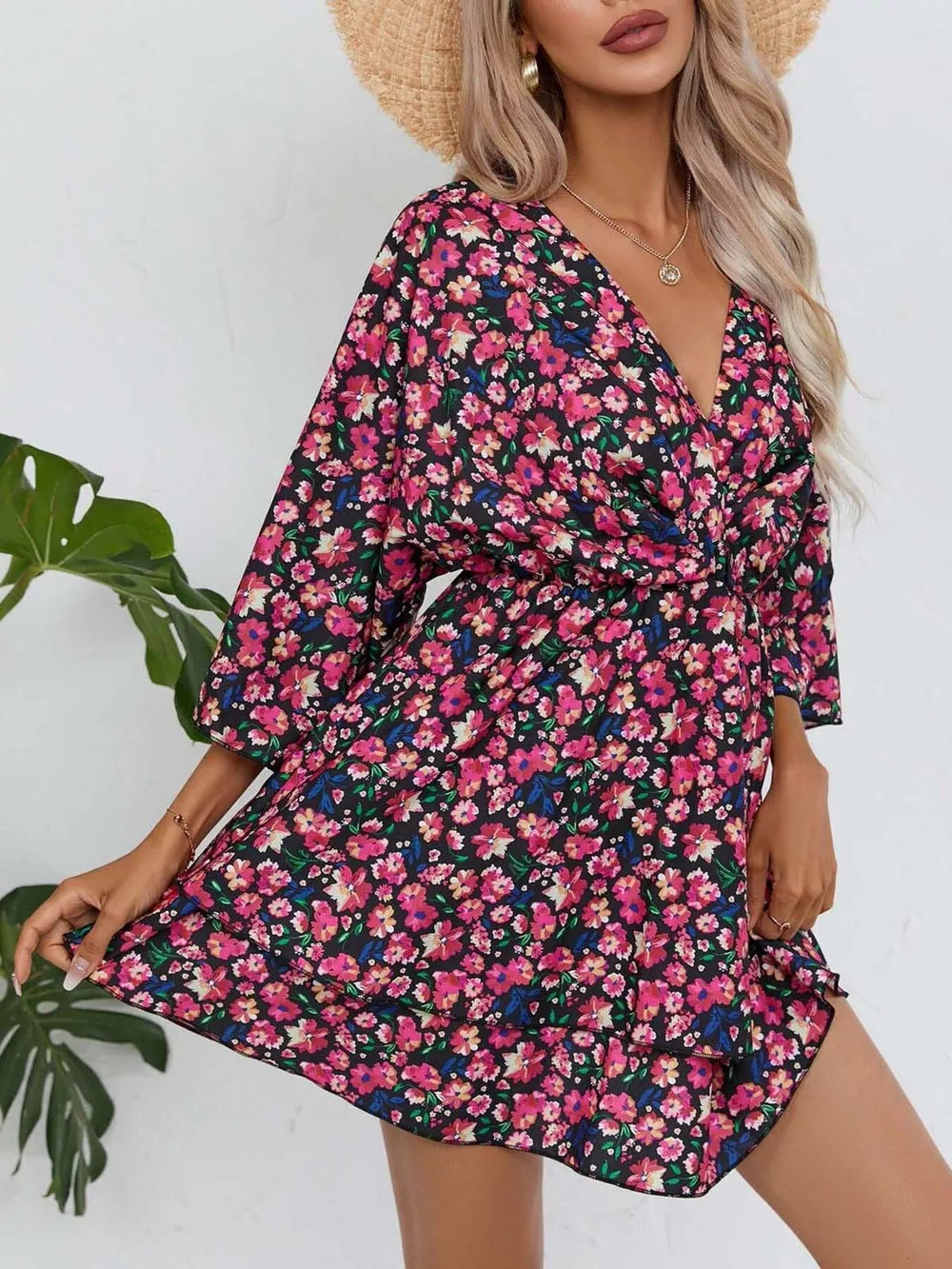 Floral Print Layered Ruffle Hem Mini Dress, image 20