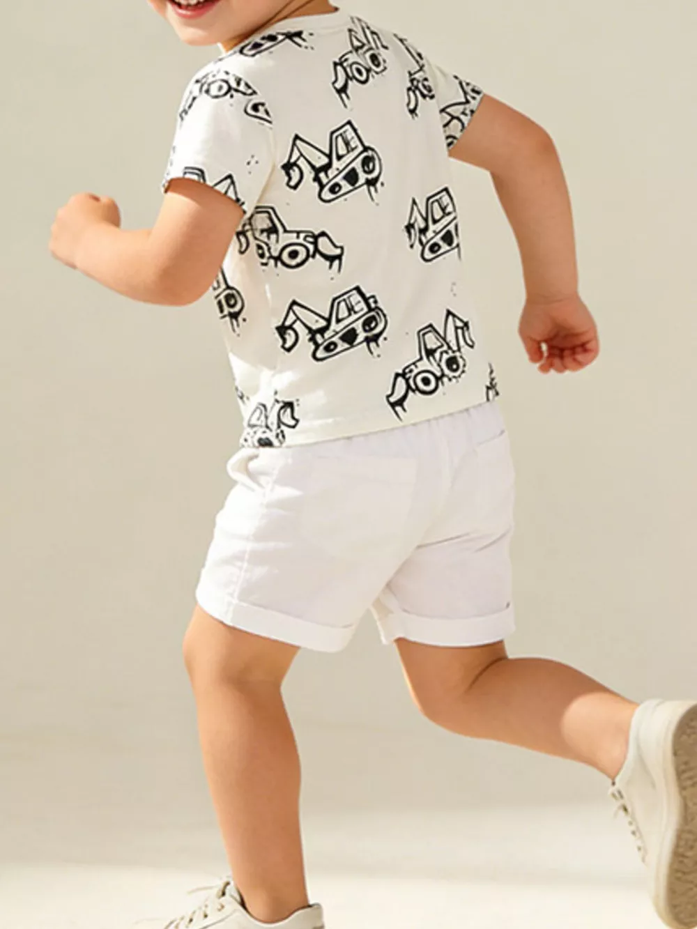Children's Cartoon Excavator Print Short Sleeve T-Shirt, image 2