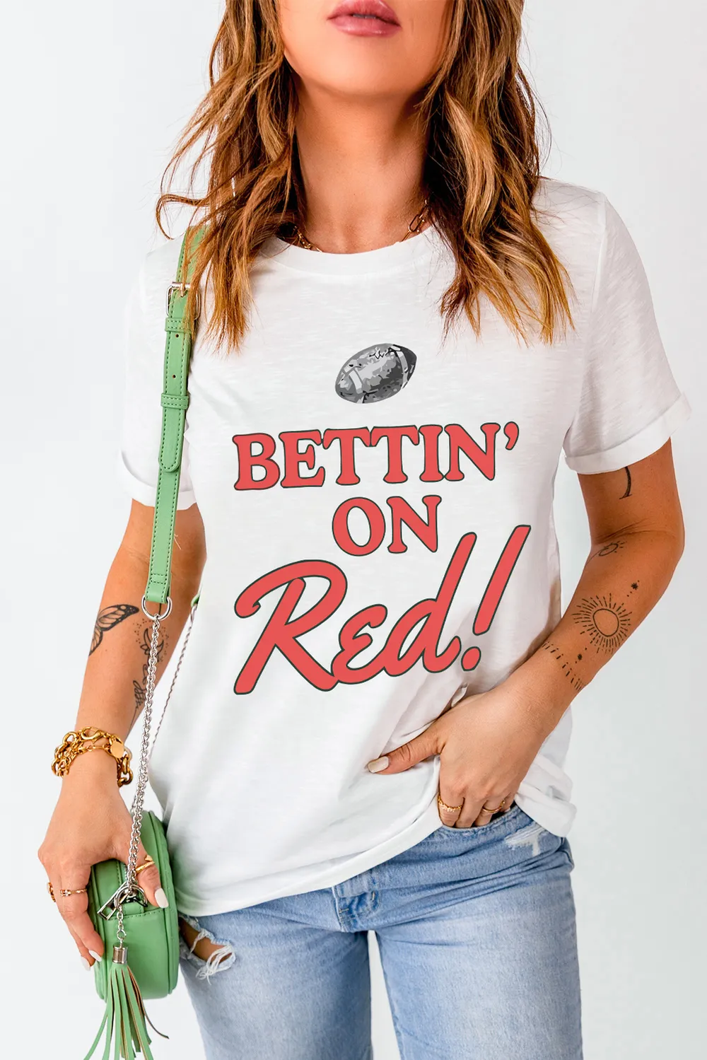 Letter Graphic Round Neck Short Sleeve T-Shirt, image 6