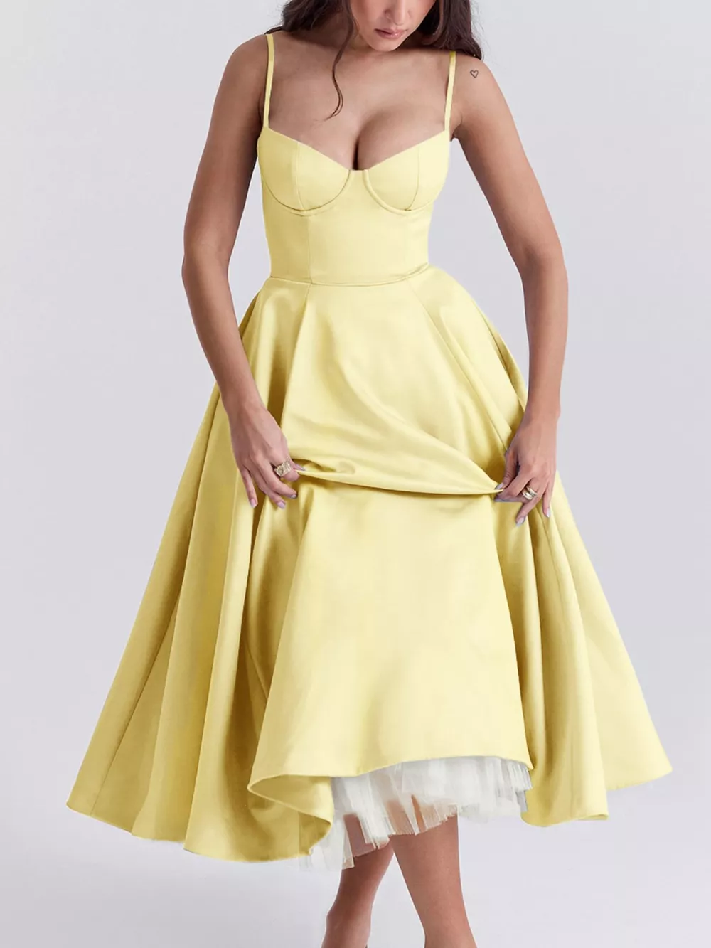 Sweetheart Neck A-Line Midi Dress, image 13