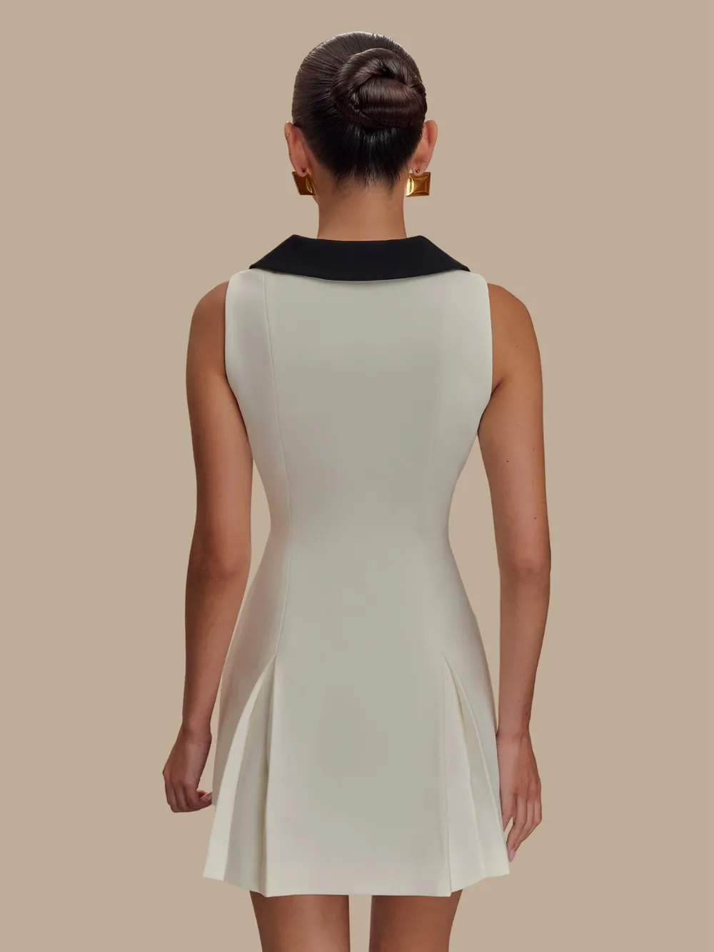 Button Front Sleeveless Mini Dress, image 2