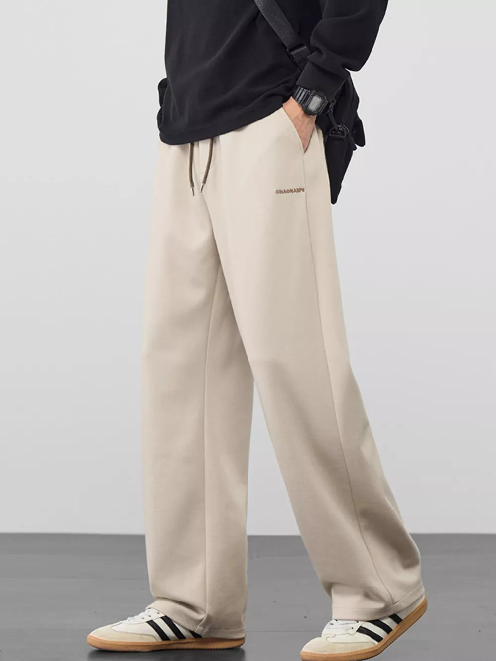 Men's Plus Size Casual Loose Fit Drawstring Pants, image 4