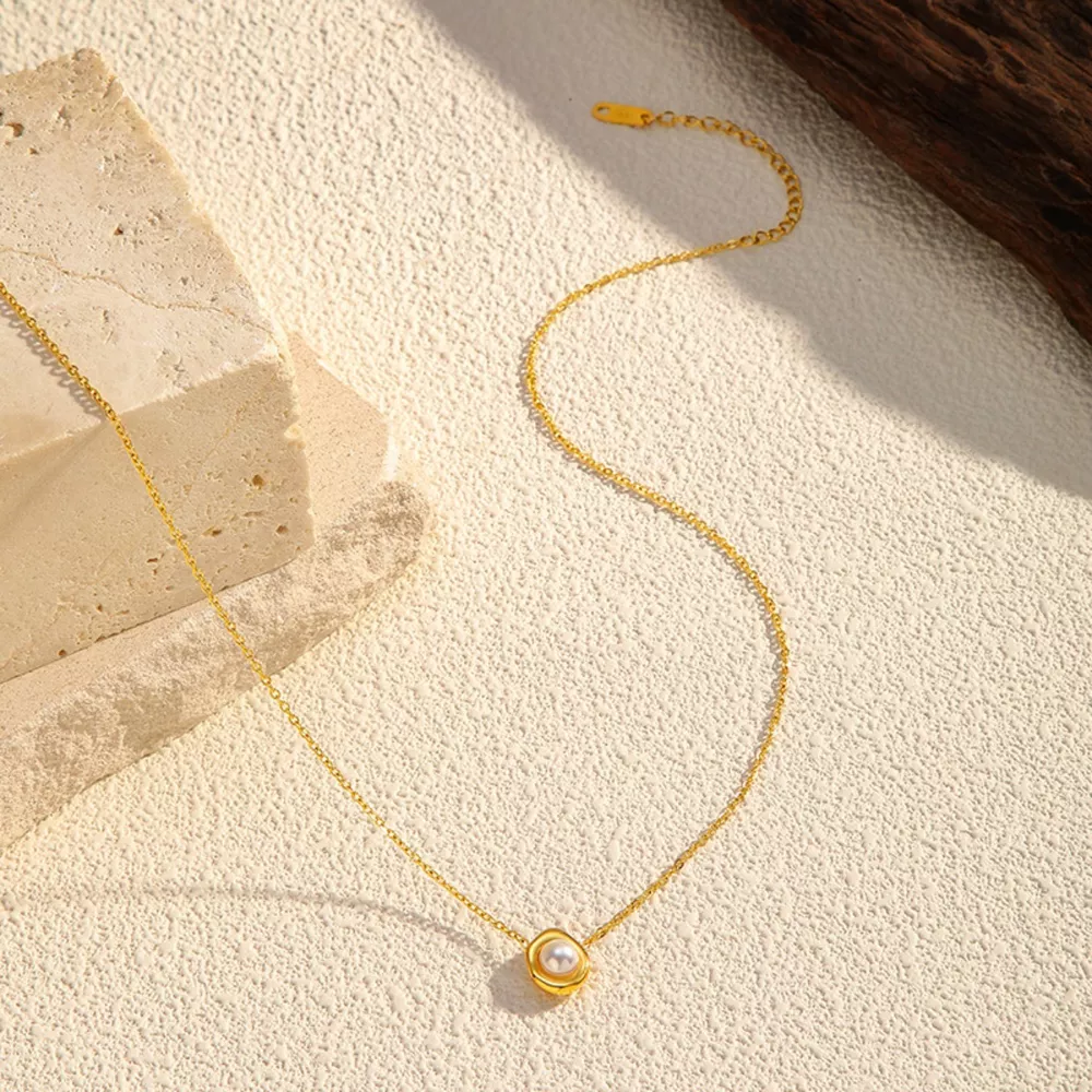 18K Gold-Plated Pearl Necklace, image 4