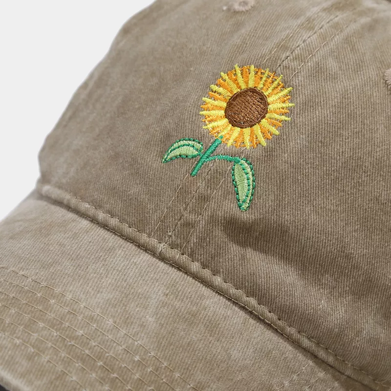 Sunflower Embroidered Baseball Cap, image 4