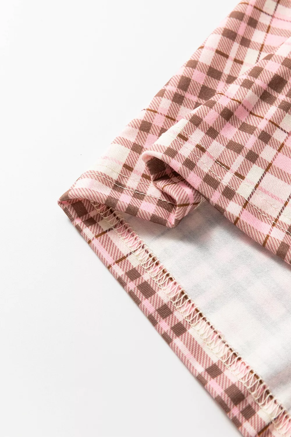 Plaid Patch Pockets Long Sleeve Lounge Set, image 10