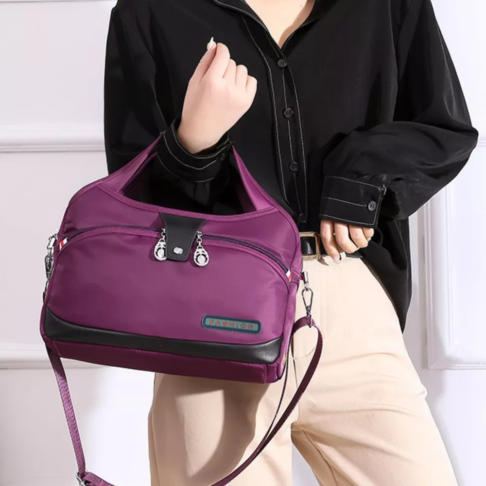 Lightweight Nylon Handbag with Multiple Pockets, image 2