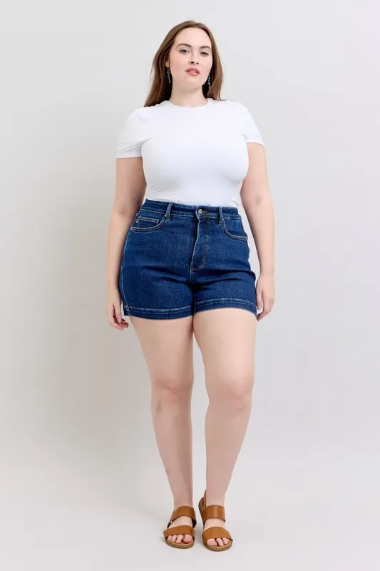 Full Size High Waist Tummy Control Denim Shorts Plus Size, image 6