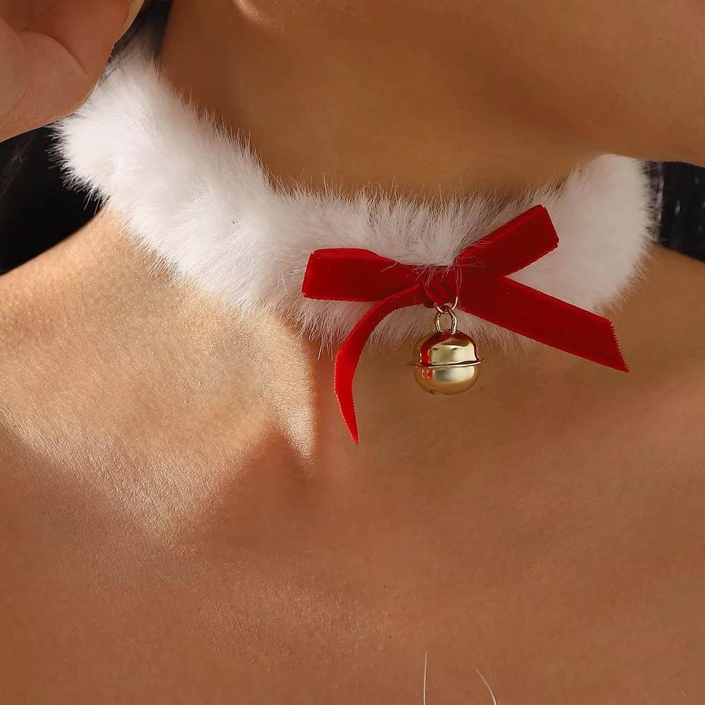 Christmas Choker Necklace with Red Bow, image 5